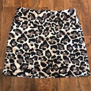 Loft Leopard Mini Skirt